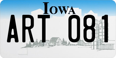 IA license plate ART081