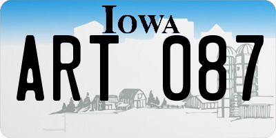 IA license plate ART087