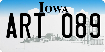 IA license plate ART089