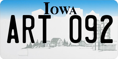 IA license plate ART092