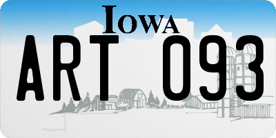 IA license plate ART093