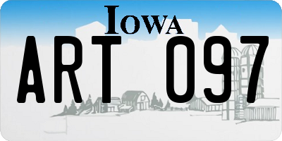 IA license plate ART097