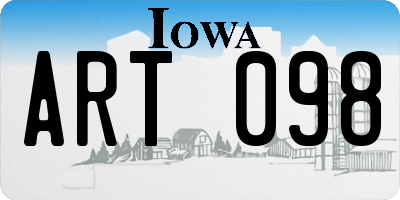 IA license plate ART098