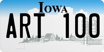 IA license plate ART100