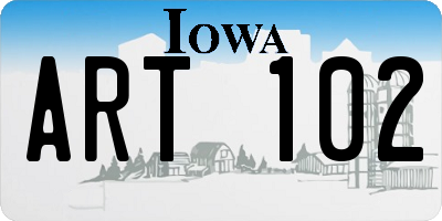 IA license plate ART102