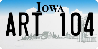 IA license plate ART104