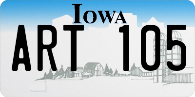 IA license plate ART105