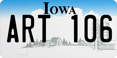 IA license plate ART106