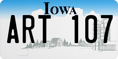 IA license plate ART107