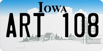 IA license plate ART108