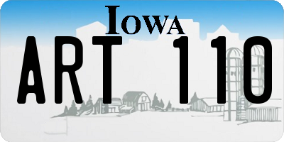IA license plate ART110