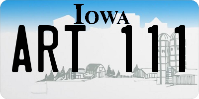 IA license plate ART111