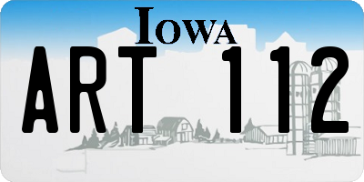 IA license plate ART112