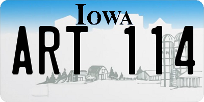 IA license plate ART114