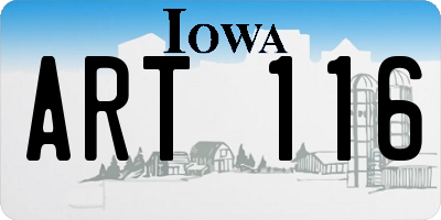 IA license plate ART116