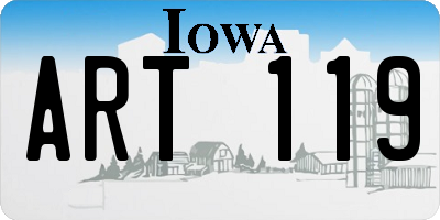 IA license plate ART119