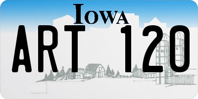 IA license plate ART120