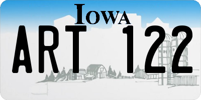 IA license plate ART122