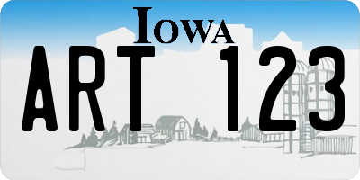 IA license plate ART123