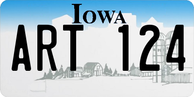IA license plate ART124