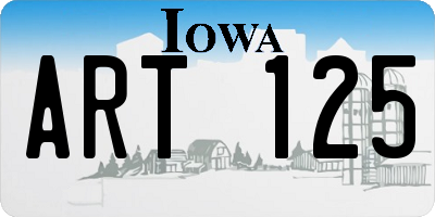 IA license plate ART125