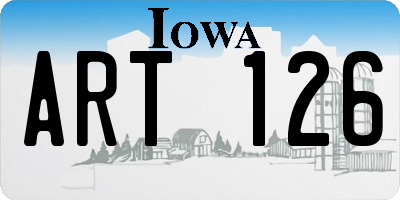 IA license plate ART126