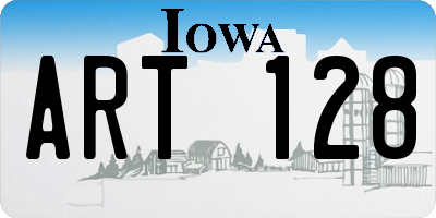 IA license plate ART128