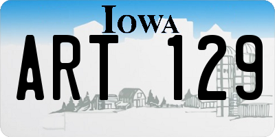 IA license plate ART129