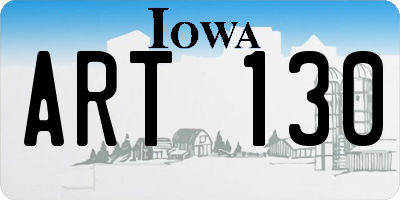 IA license plate ART130