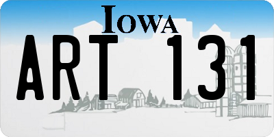 IA license plate ART131