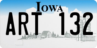 IA license plate ART132
