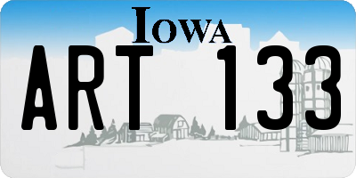 IA license plate ART133