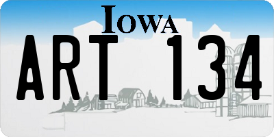 IA license plate ART134