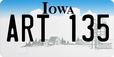 IA license plate ART135