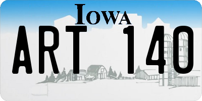 IA license plate ART140