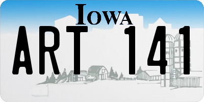 IA license plate ART141