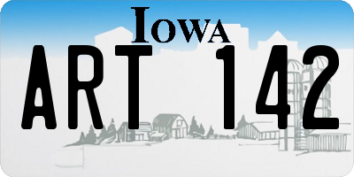 IA license plate ART142