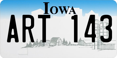 IA license plate ART143