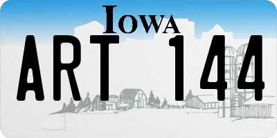IA license plate ART144