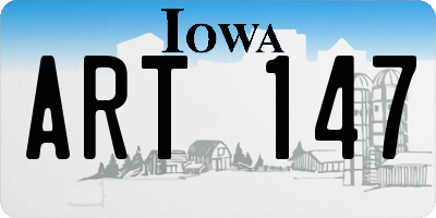 IA license plate ART147