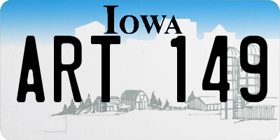 IA license plate ART149