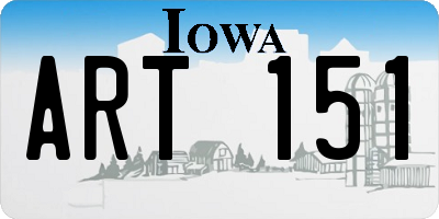 IA license plate ART151