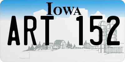 IA license plate ART152