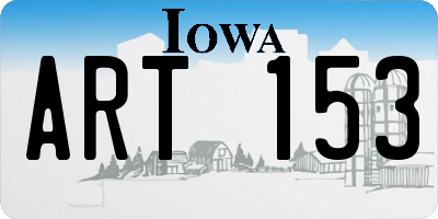 IA license plate ART153