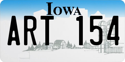 IA license plate ART154