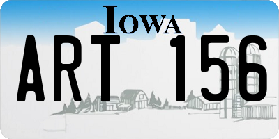 IA license plate ART156