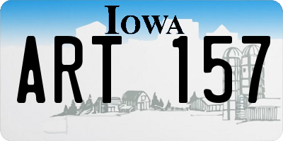 IA license plate ART157