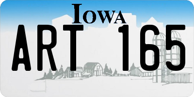 IA license plate ART165