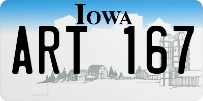 IA license plate ART167