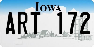 IA license plate ART172